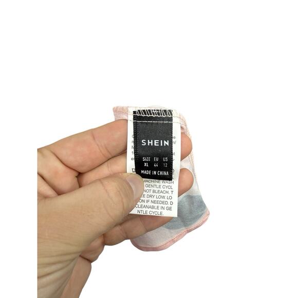 SHEIN Long Sleeve Pink Black Long Sleeve Polka Dot Dress Poodle Skirt Womens XL - Picture 3 of 6